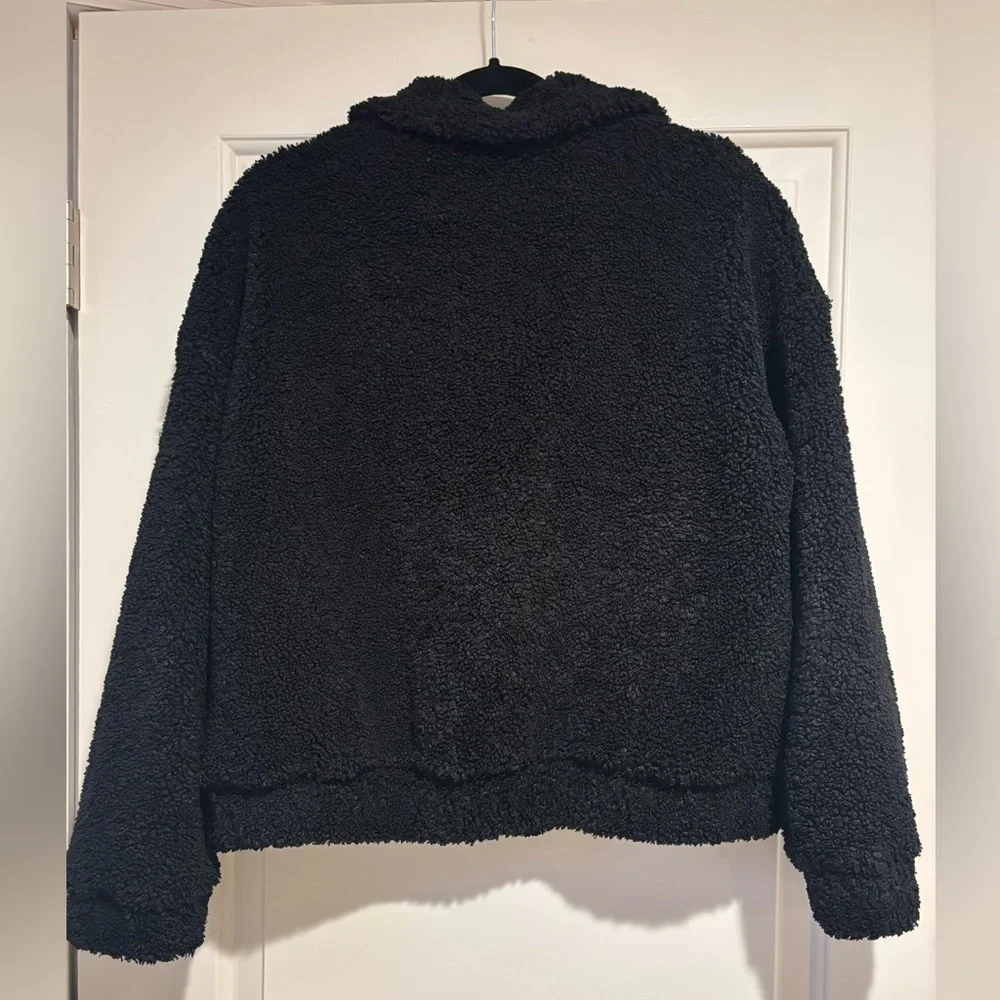 Michael Stars Los Angeles Black Boucle Bomber Style Coat Jacket size medium - Picture 4 of 6